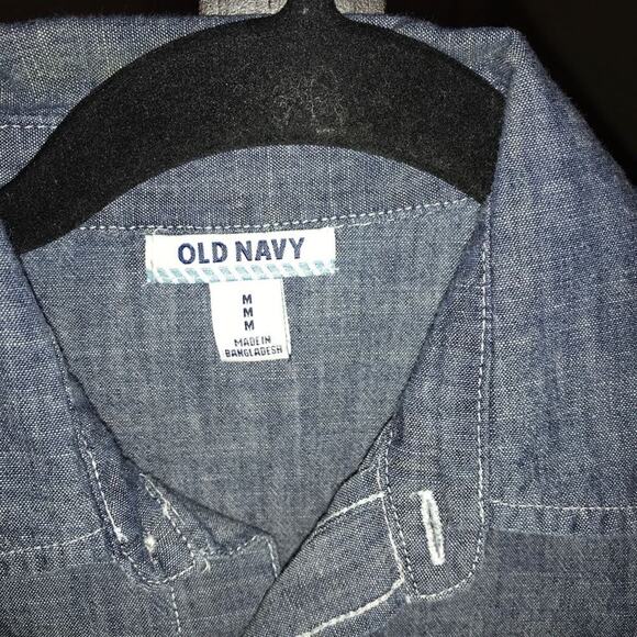 Old Navy Blue Heathered Long Sleeve Shirt Size M - Picture 3 of 4